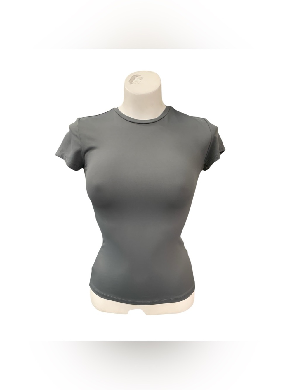 H&M Fitted Crewneck Short Sleeve Top - Gray Size S